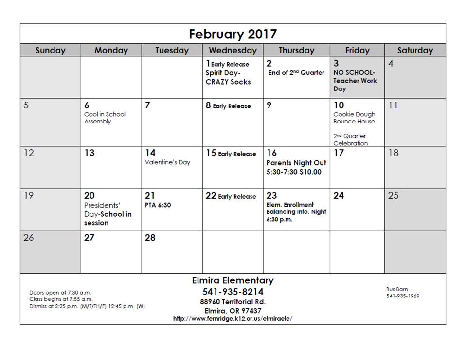 February Calendar