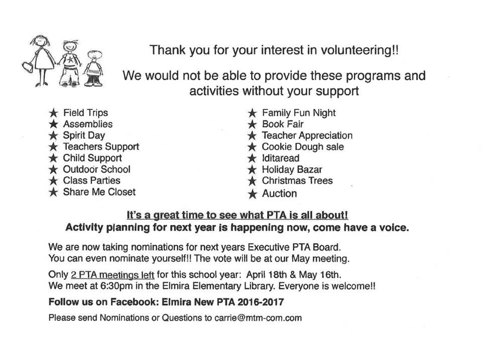 PTA volunteers