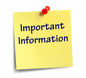 Graphic of a Post It saying Important Information