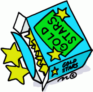Drawing of a box of gold stars