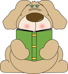 dog reading book
