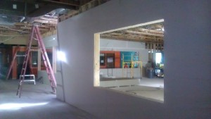 View from the hallway looking into the library