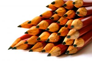 Stack of red pencils