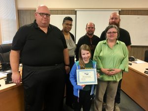 Student with School Board Members