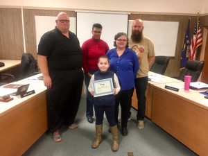 April Citizenship Student with School Board