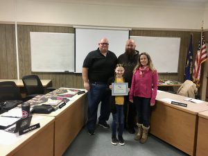 February Citizenship Award Winner with School Board