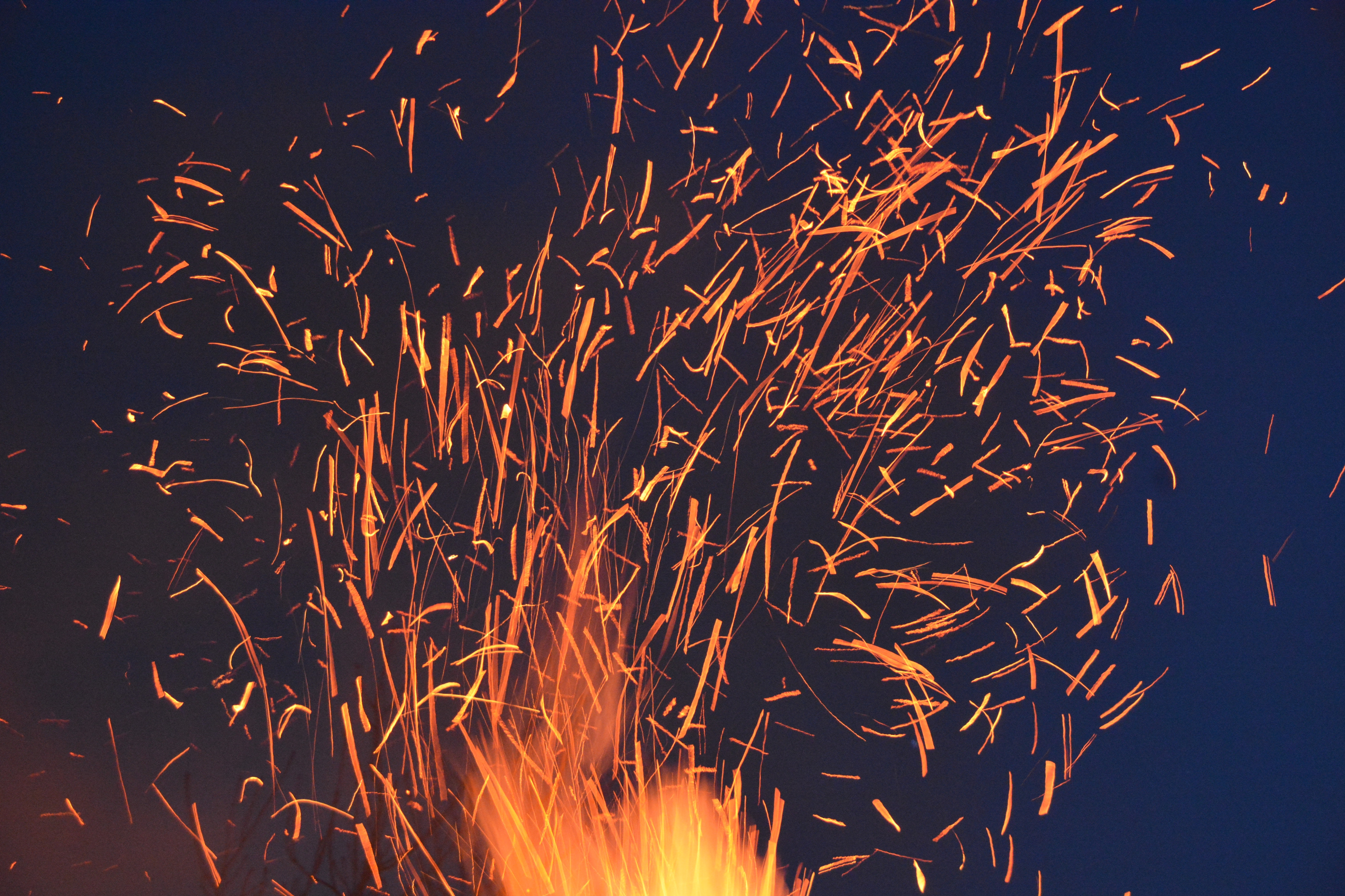 sparks from fireworks at night