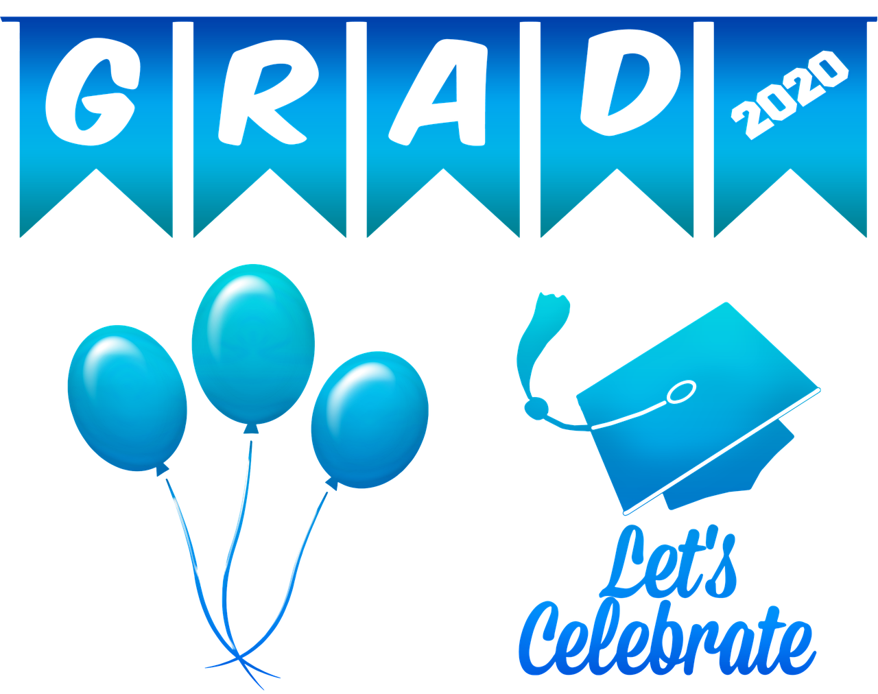 GRAD - balloons - Cap - in blue